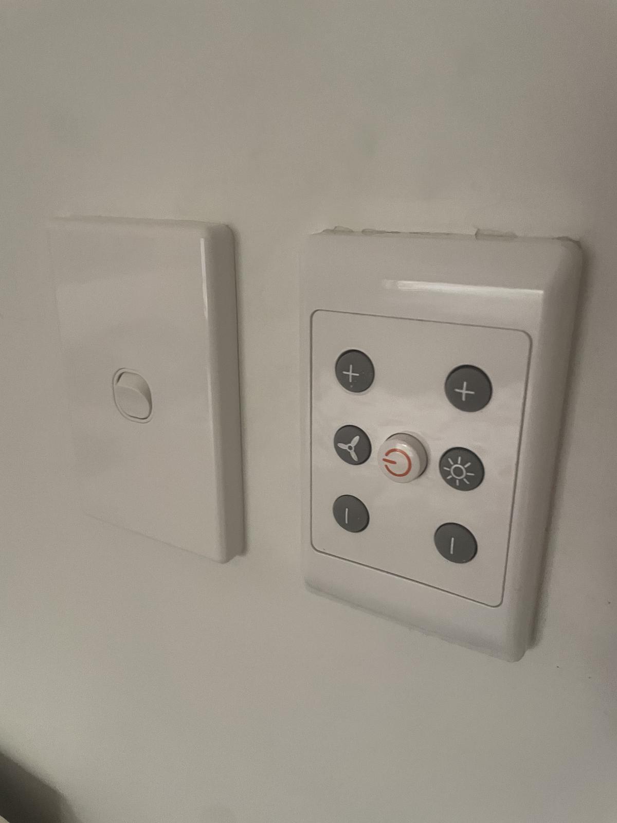 Ceiling fan and dimmer wall controller install